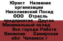 Юрист › Название организации ­ Николаевский Посад, ООО › Отрасль предприятия ­ Другое › Минимальный оклад ­ 20 000 - Все города Работа » Вакансии   . Самарская обл.,Чапаевск г.